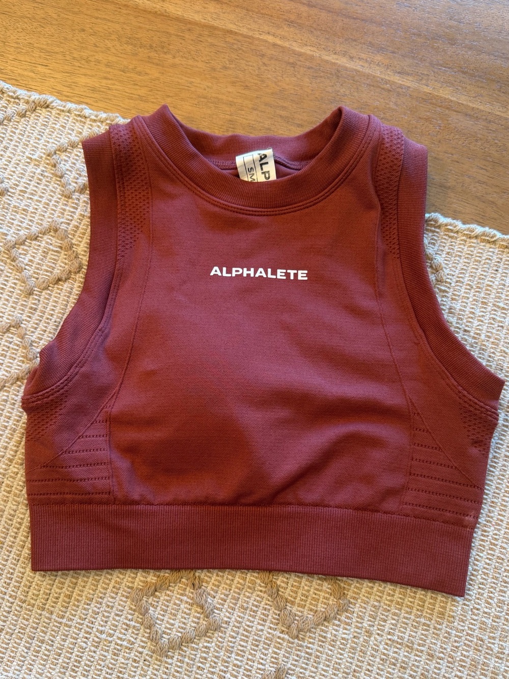 Alphalete Burgundy Sleeveless Crop Top